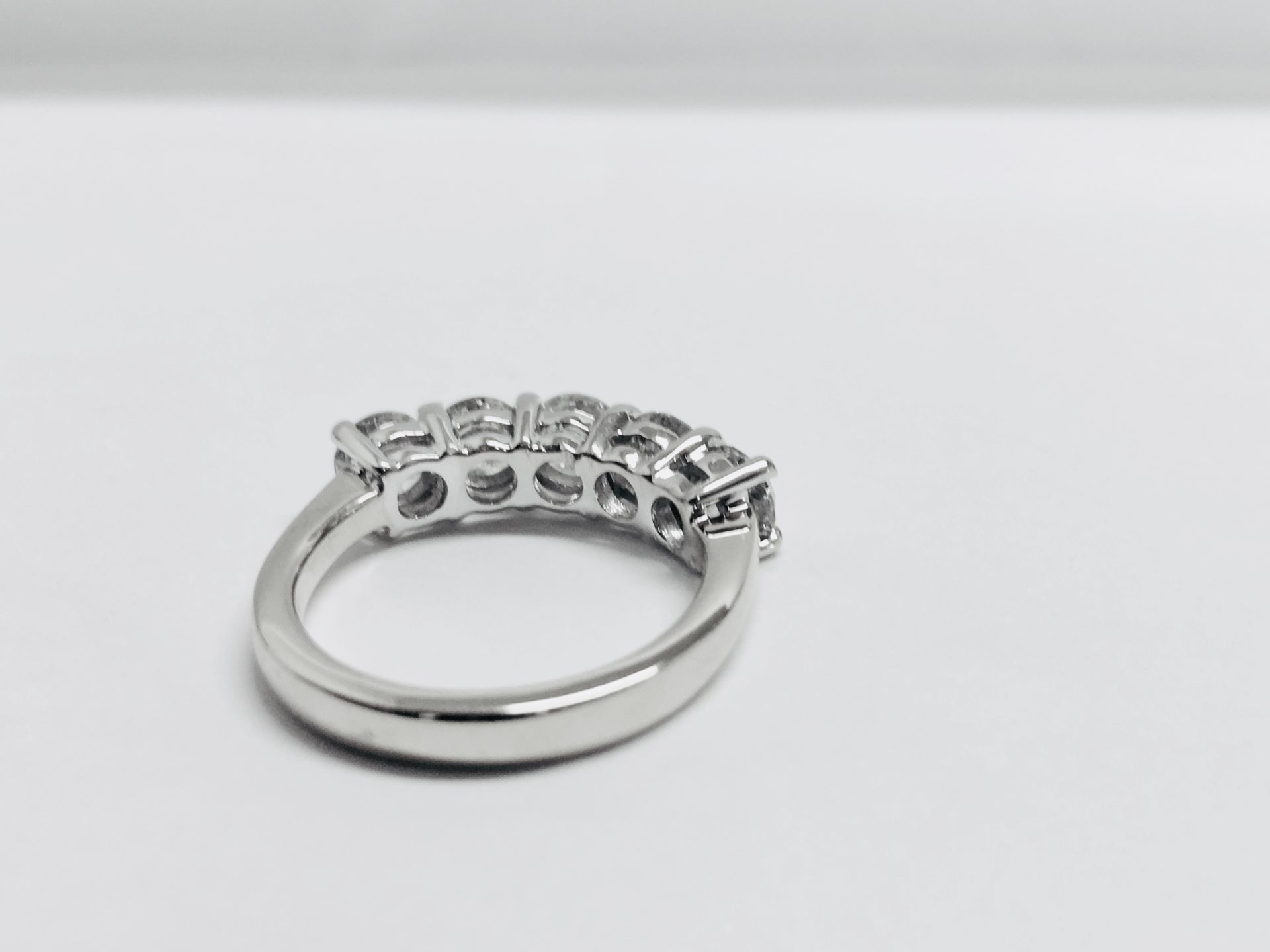 2.00ct diamond five stone ring. 5 brilliant cut diamonds, I/J colour, si2-3 clarity. 4 Claw - Image 5 of 6