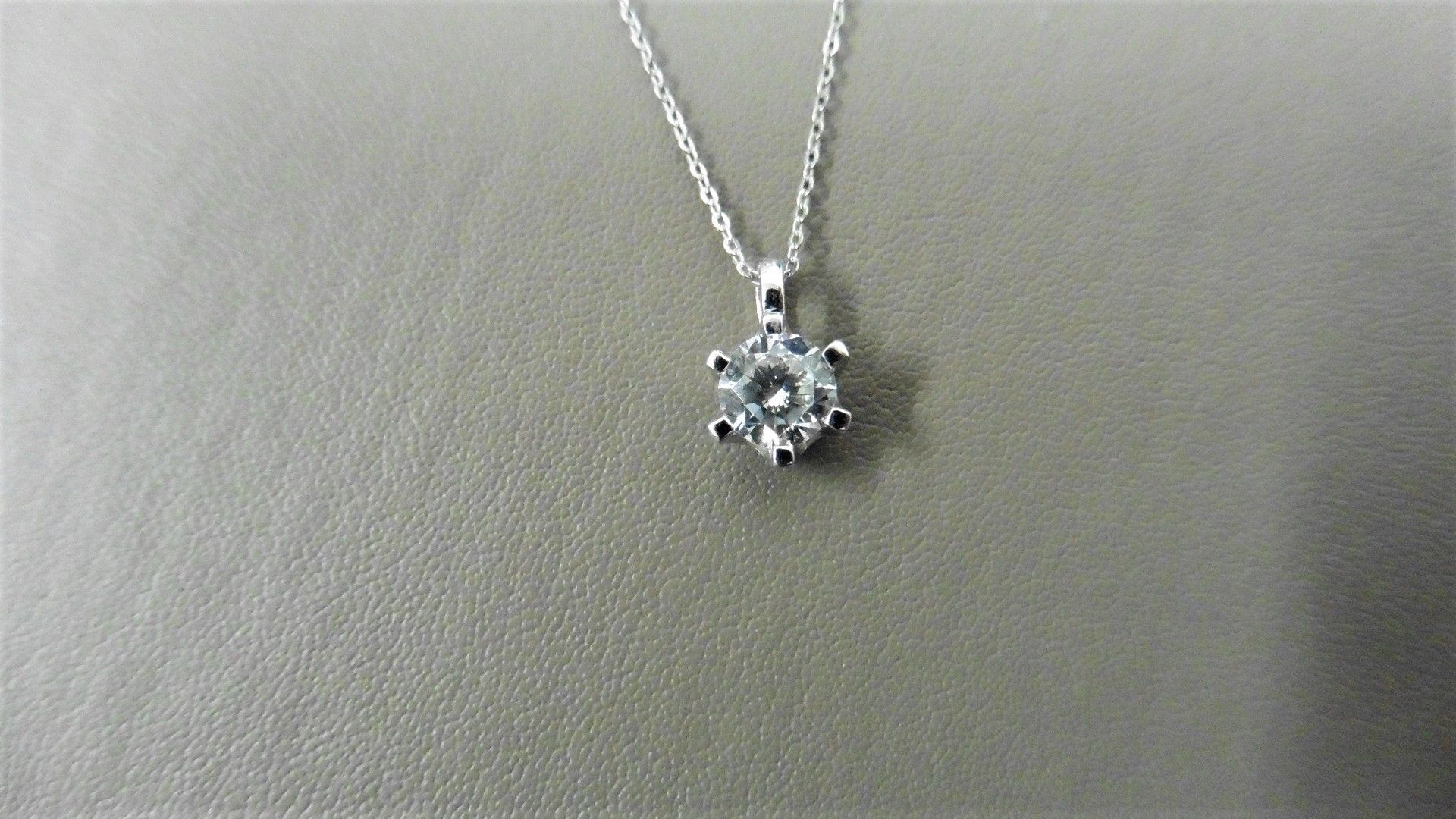 0.30ct diamond solitaire style pendant. Brilliant cut diamond, I colour and si3 clarity. Set in a