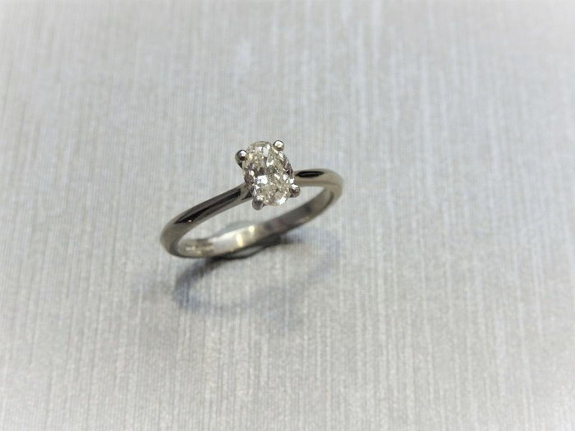 0.34ct diamond solitaire ring set with an oval cut diamond. I colour, si2 clarity. Set in platinum 4 - Image 2 of 3