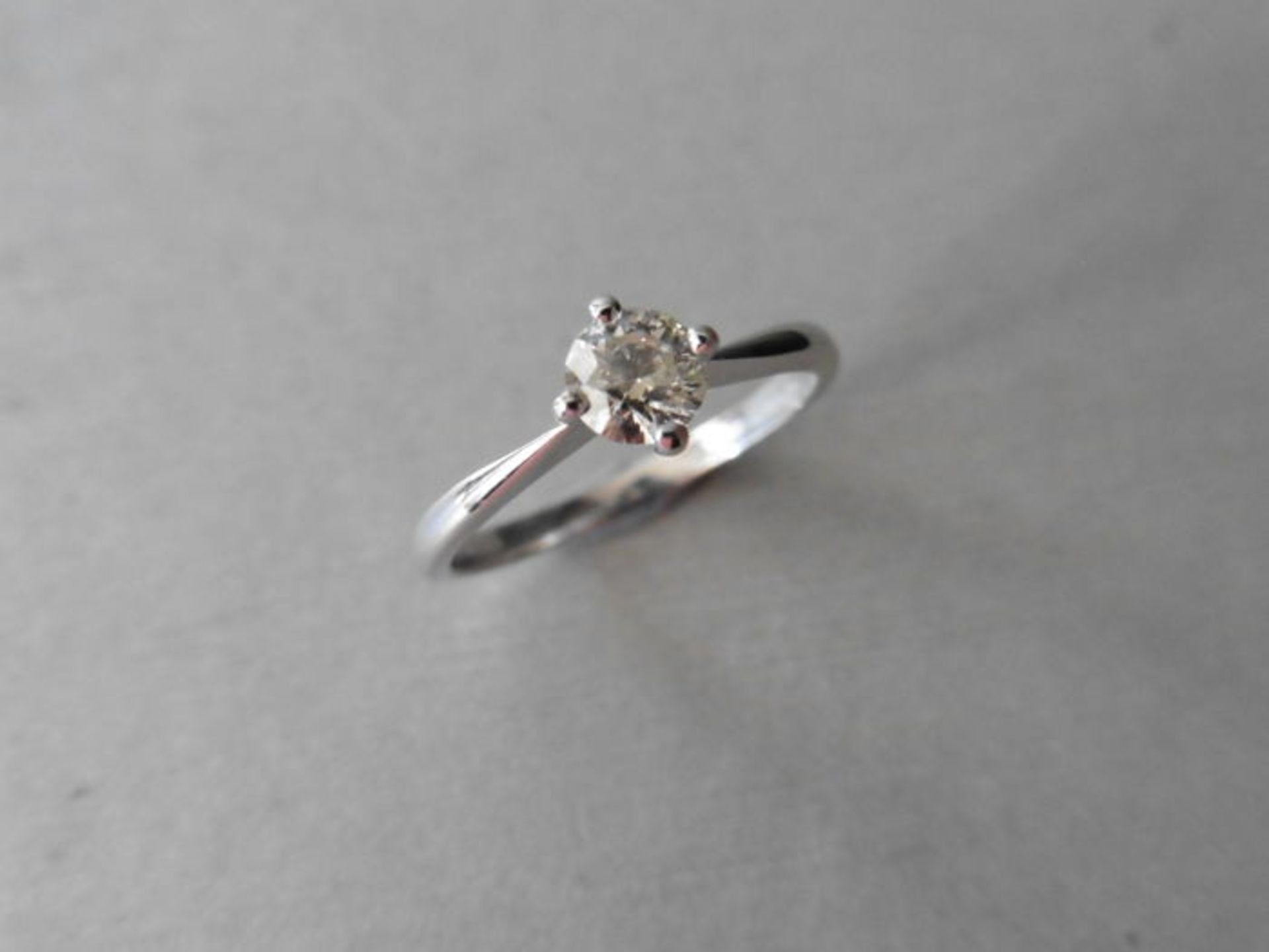 0.40ct diamond solitaire ring. Brilliant cut diamond, I/J colour and si2 clarity. 4 claw ( off-set )