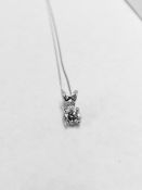 0.33ct diamond set pendant. Brilliant cut diamond, I colour and si3 clarity.4 claw setting with