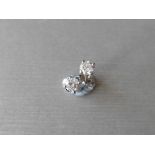 0.30ct diamond solitaire stud earrings set in platinum. I colour, si3 clarity. 4 claw setting with