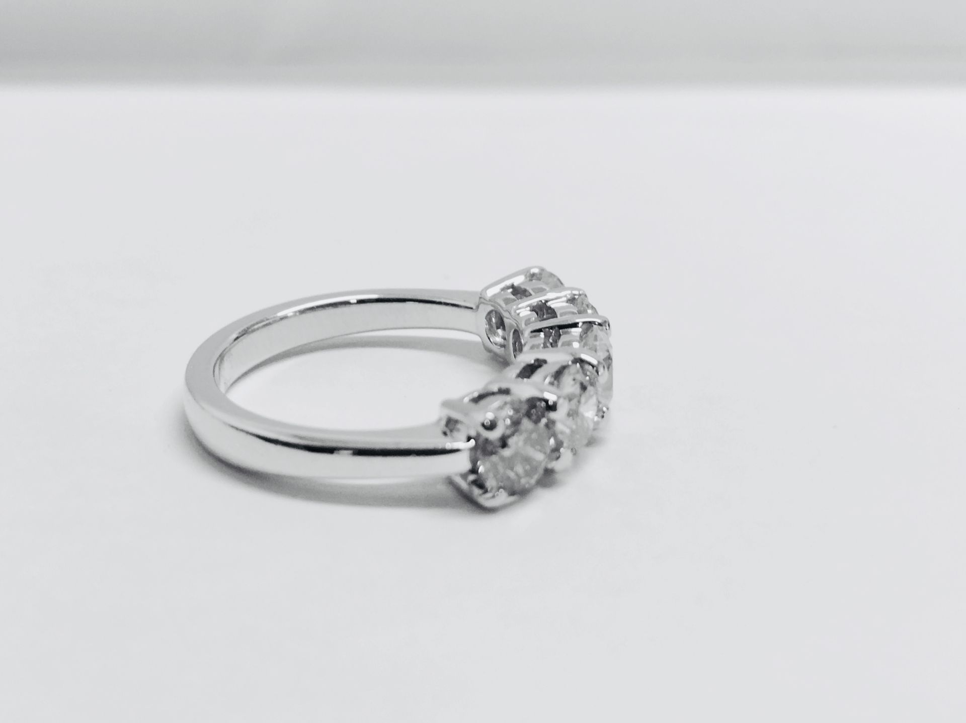 2.00ct diamond five stone ring. 5 brilliant cut diamonds, I/J colour, si2-3 clarity. 4 Claw - Image 4 of 6
