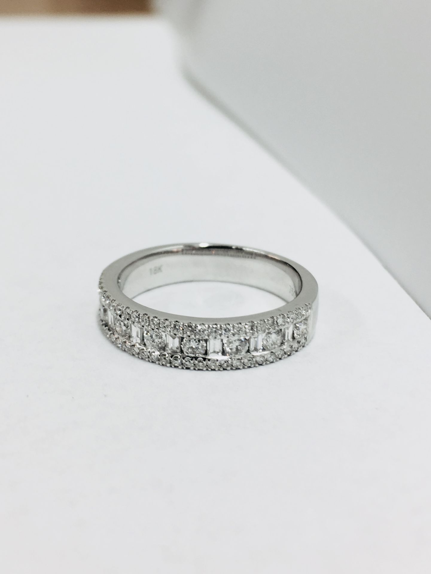 18ct white gold diamond dress ring,0.50ct diamond round and baguette h colour vs clarity,4.08gms - Image 2 of 4