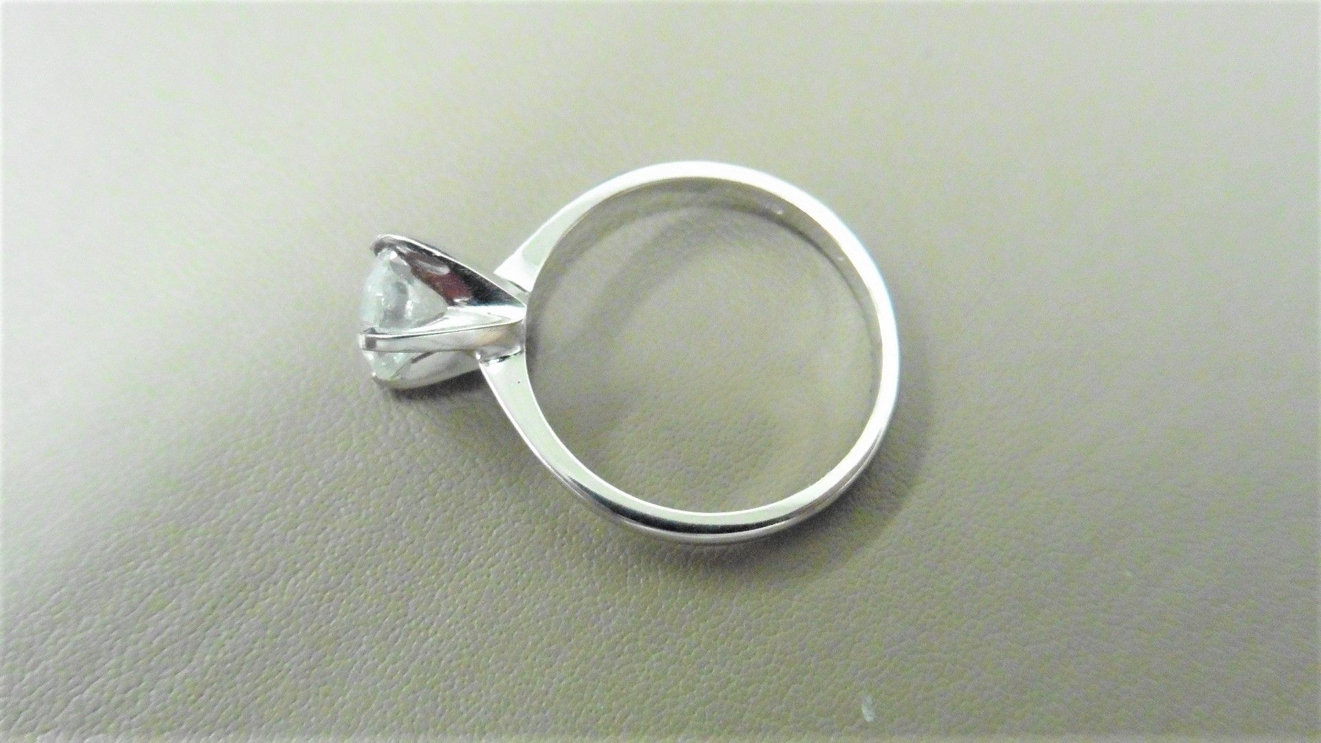1.33ct diamond solitaire ring with a brilliant cut diamond. F colour and I1 clarity. Set in platinum - Image 3 of 4