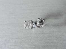 Low reserve 1ct diamond stud earrings i colour i2 clarity ,18ct white gold setting,