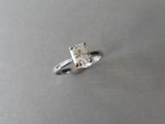 2.14ct Radiant cut diamond,si2 clarity I colour good cut,18ct white gold setting 3.8gms,size L,