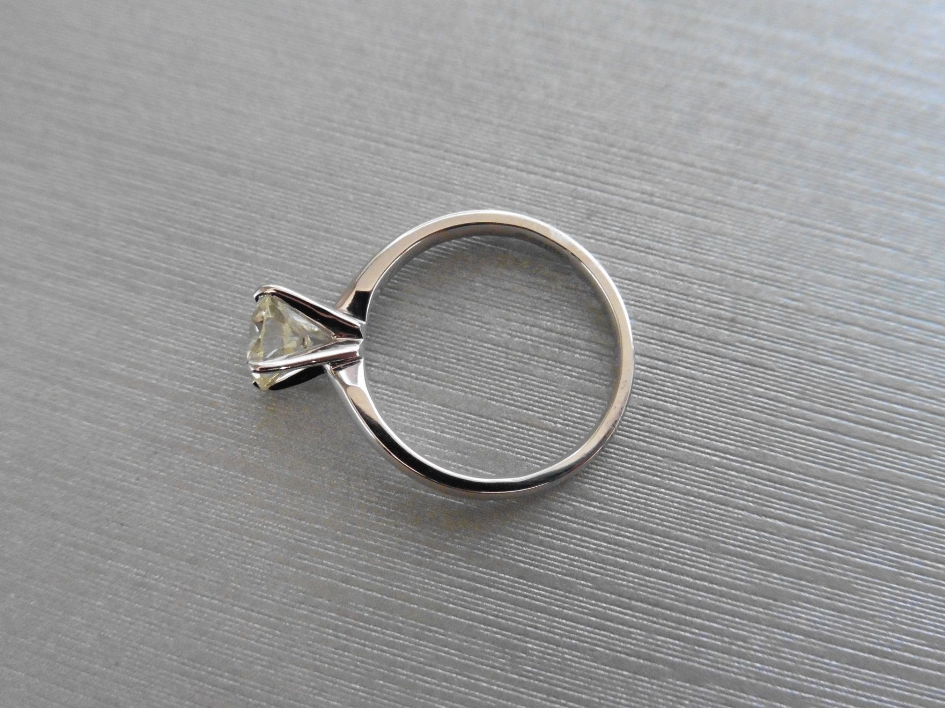 1.06ct brilliant cut diamond ring,1.06ct j colour si2 clarity(clarity enhanced),platinum 4 claw - Image 2 of 3