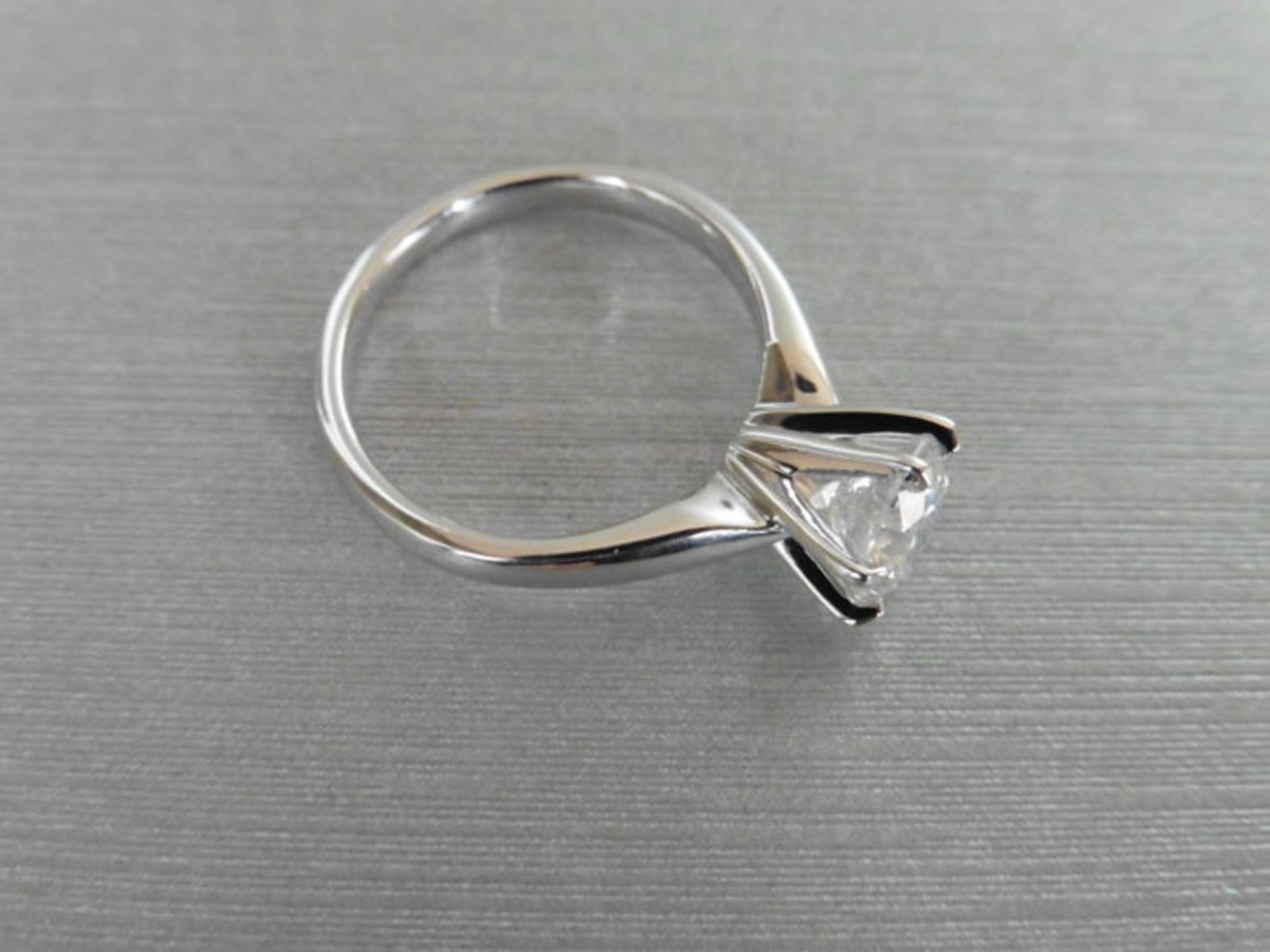 1.01ct diamond solitaire ring set in 18ct white gold. J colour and I1-2 clarity. 6 claw setting, - Image 3 of 3
