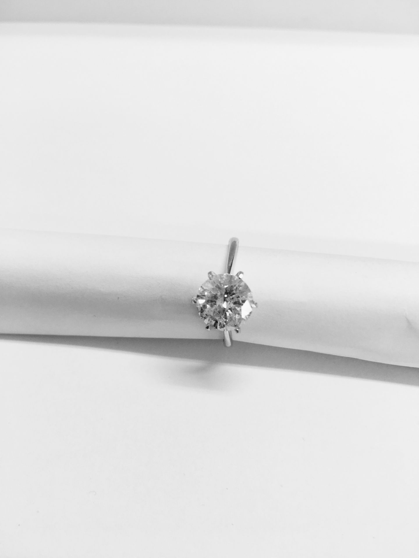 2ct Brilliant cut diamond I colour i2 clarity,(clarity enhanced) ,6 claw platinum setting 3gms ,size - Image 3 of 3