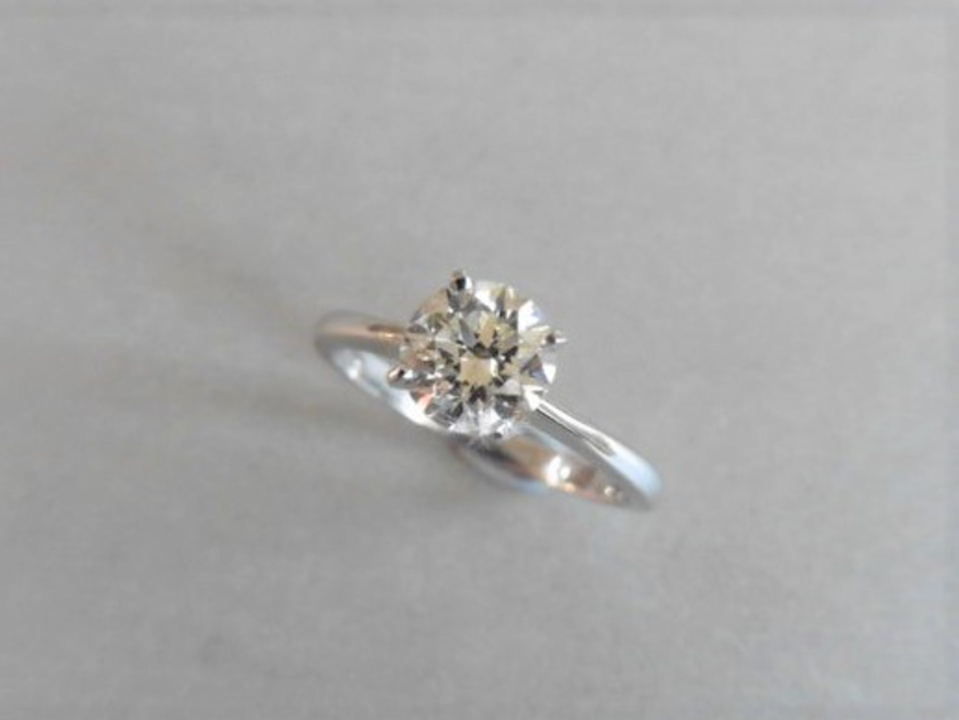 1.00ct diamond solitaire ring set in platinum. I colour and I1 clarity. 4 claw setting, size M.
