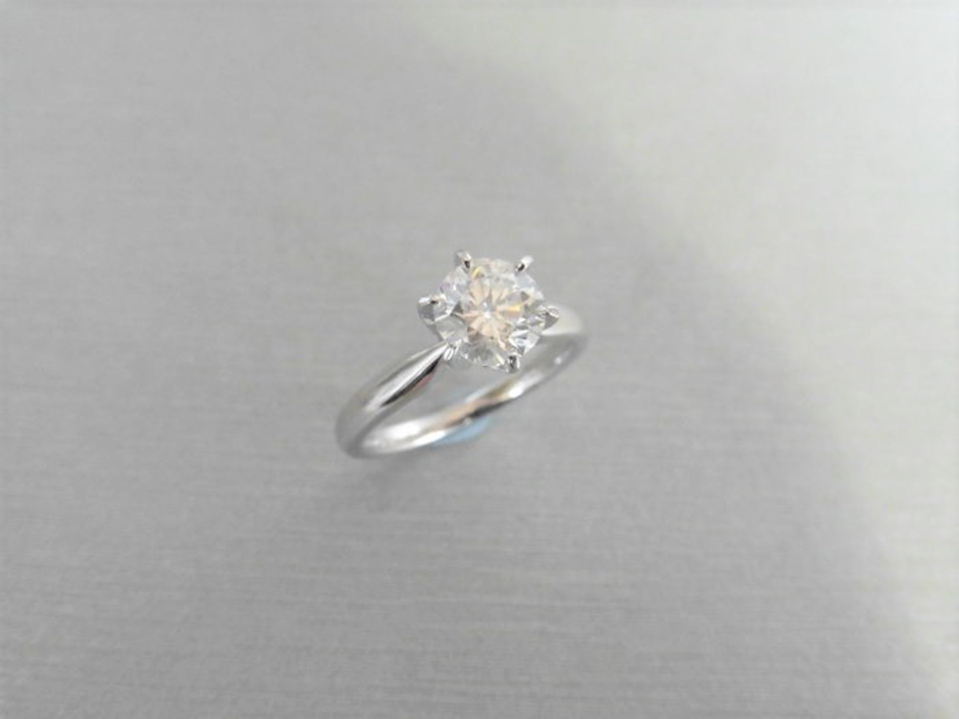 1.01ct diamond solitaire ring set in 18ct white gold. J colour and I1-2 clarity. 6 claw setting,