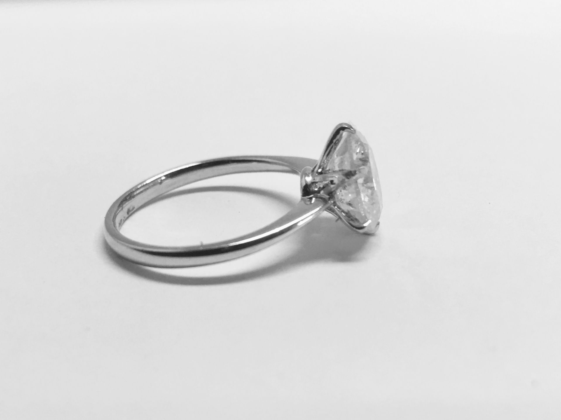2.08ct brilliant cut natural diamond ,H colour i2 clarity(clarity enhanced ),6 claw platinum setting - Image 4 of 4