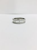 18ct Diamond Dress ring,18CT White Gold Bagette G colour HSI 0.39CT Round diamondH I1 0.36CT 5.10