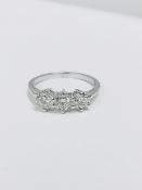 2.10ct diamond three stone ring,three 0.70ct I colour si grade diamonds(clarity enhanced)