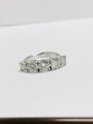 18ct diamond 2.10ct five stone ring ,3x0.50ct h i1 ,2x0.30ct hi1, 2.10ct total weight 4gms 18ct uk
