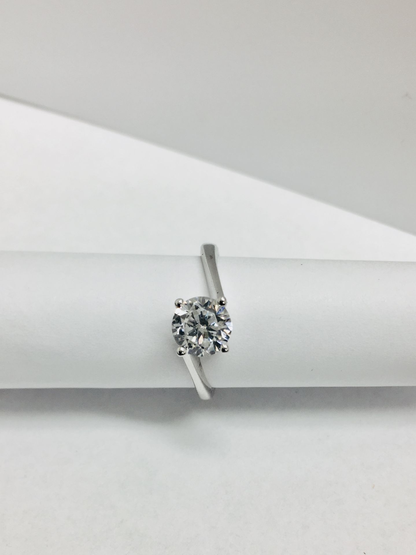 platinum twist solitaire ring,0.50ct brilliant cut diamond vs clarity H colour(clarity enhanced), - Image 4 of 4