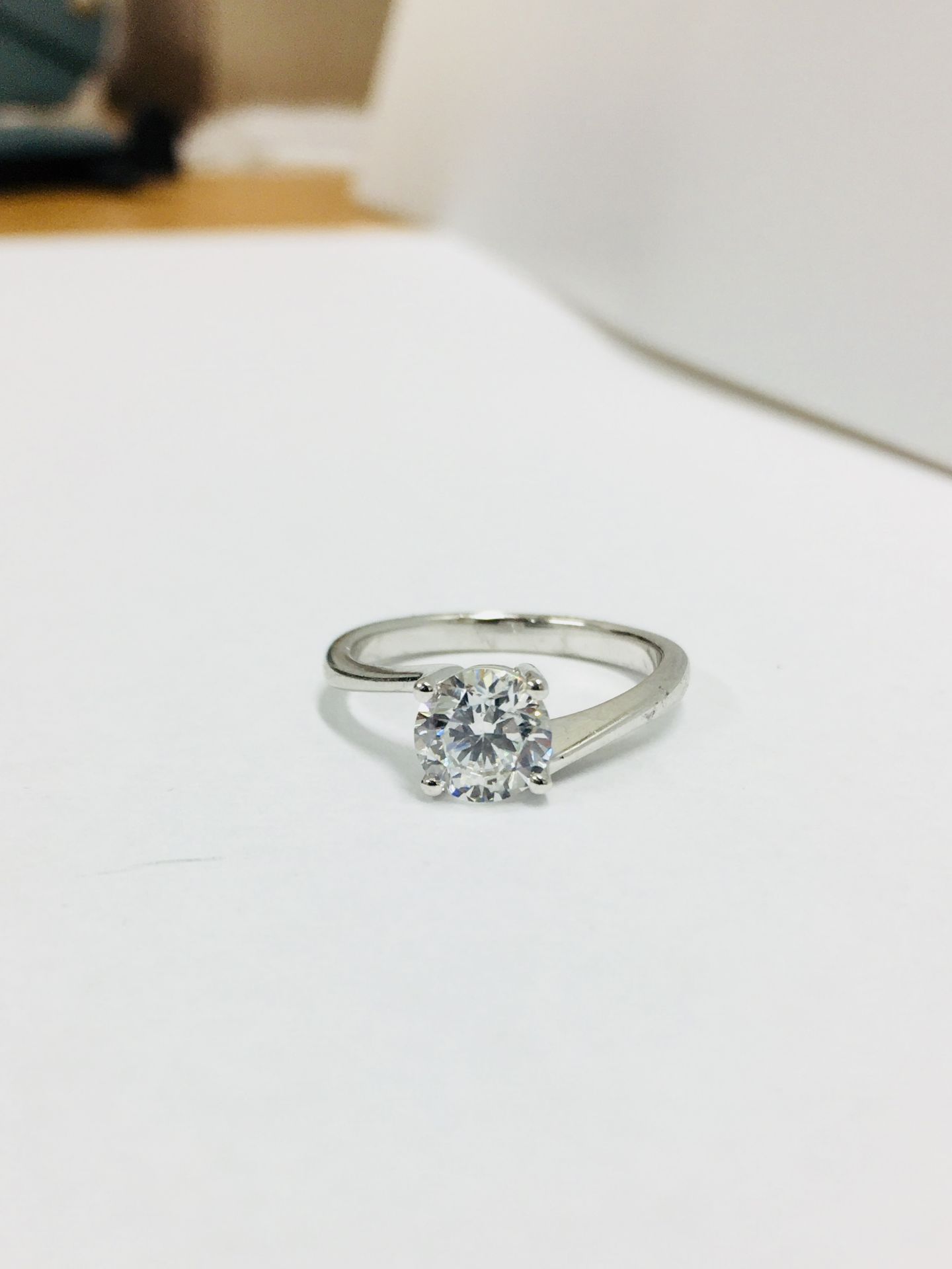 platinum twist solitaire ring,0.50ct brilliant cut diamond vs clarity H colour(clarity enhanced),