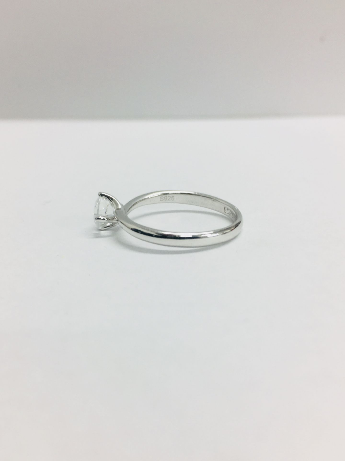 Platinum diamond twist style solitaire ring,0.50ct diamond h colour vs clarity (clarity enhanced), - Image 2 of 4