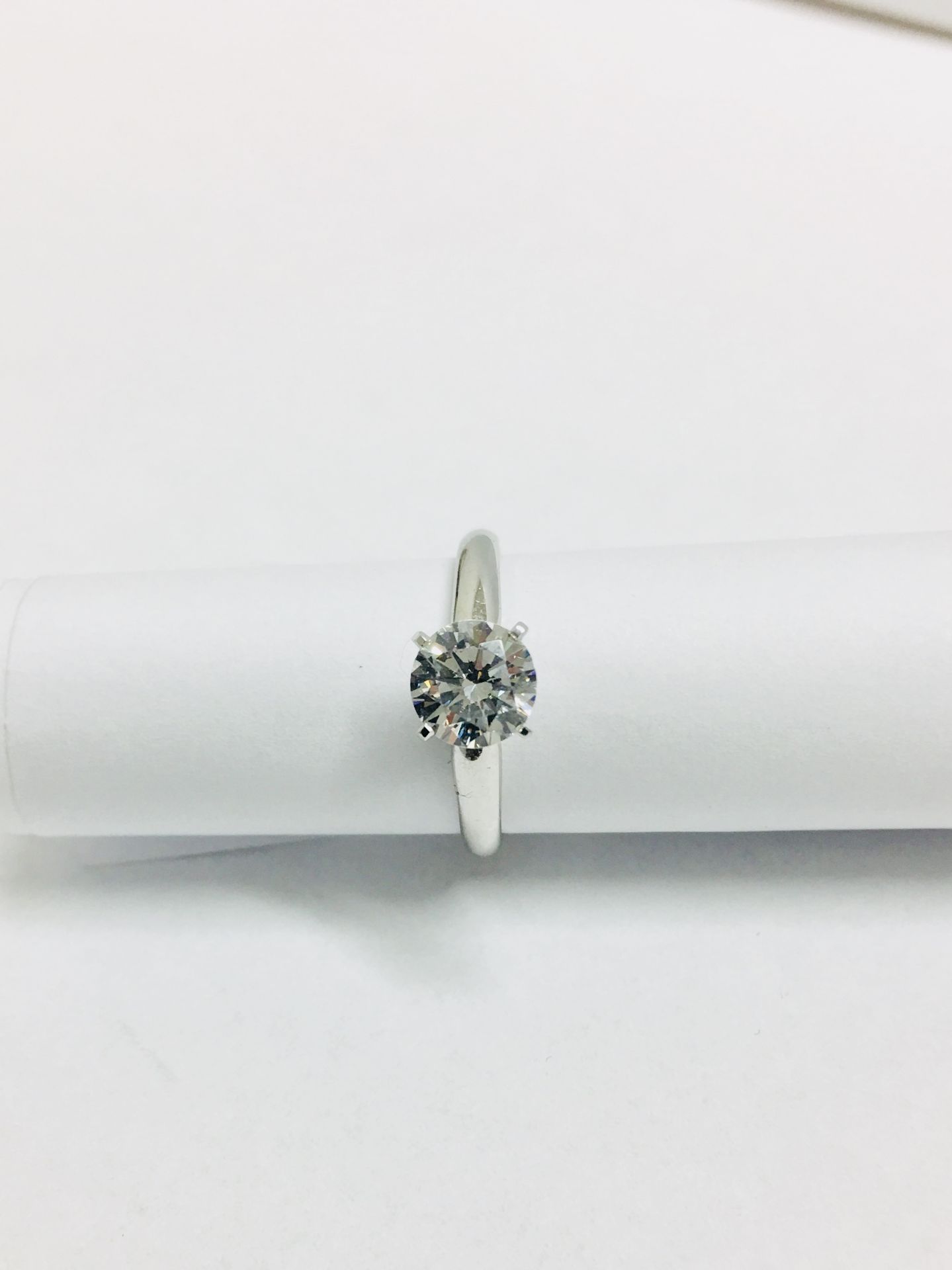 Platinum diamond solitaire ring 4 claw,0.50ct brilliant cut diamond h colour vs clarity enhanced,3. - Image 3 of 3