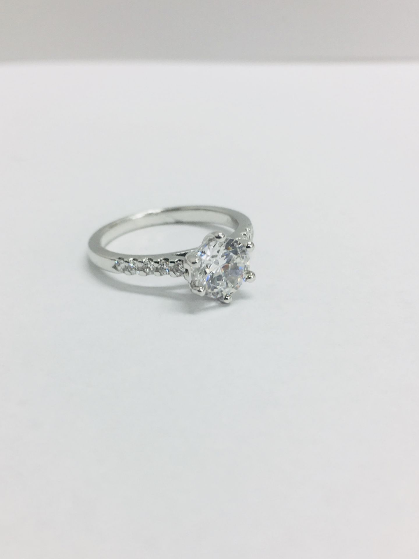 Platinum diamond solitaire ring,0.50ct brilliant cut diamond vs clarity h colour (clarity - Bild 3 aus 5