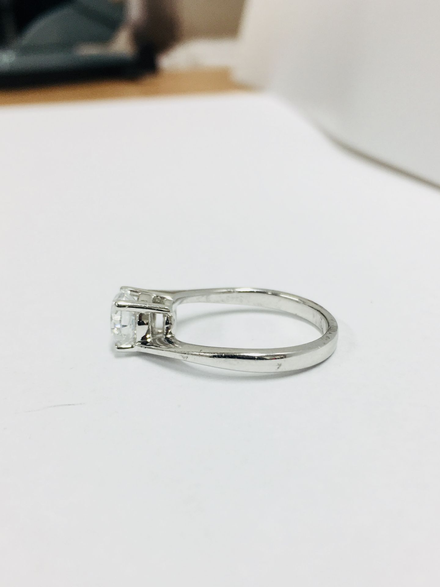 platinum twist solitaire ring,0.50ct brilliant cut diamond vs clarity H colour(clarity enhanced), - Image 2 of 4