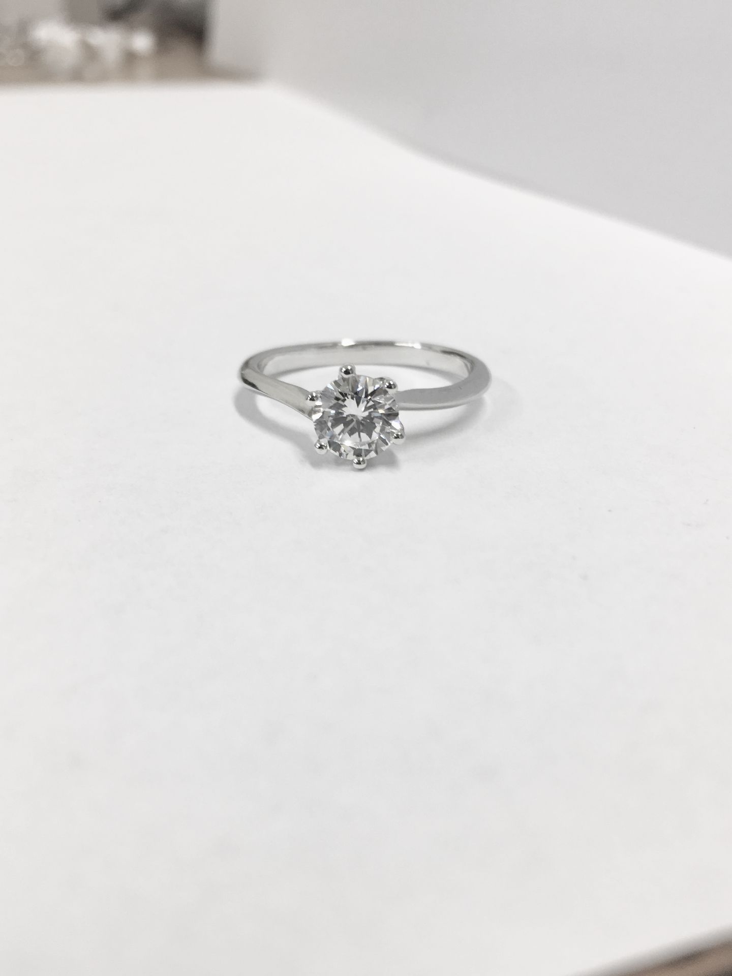 Platinum 6 claw twist diamond solitaire ring,0.50ct brilliant cut diamond h colour vs clarity ( - Image 3 of 6
