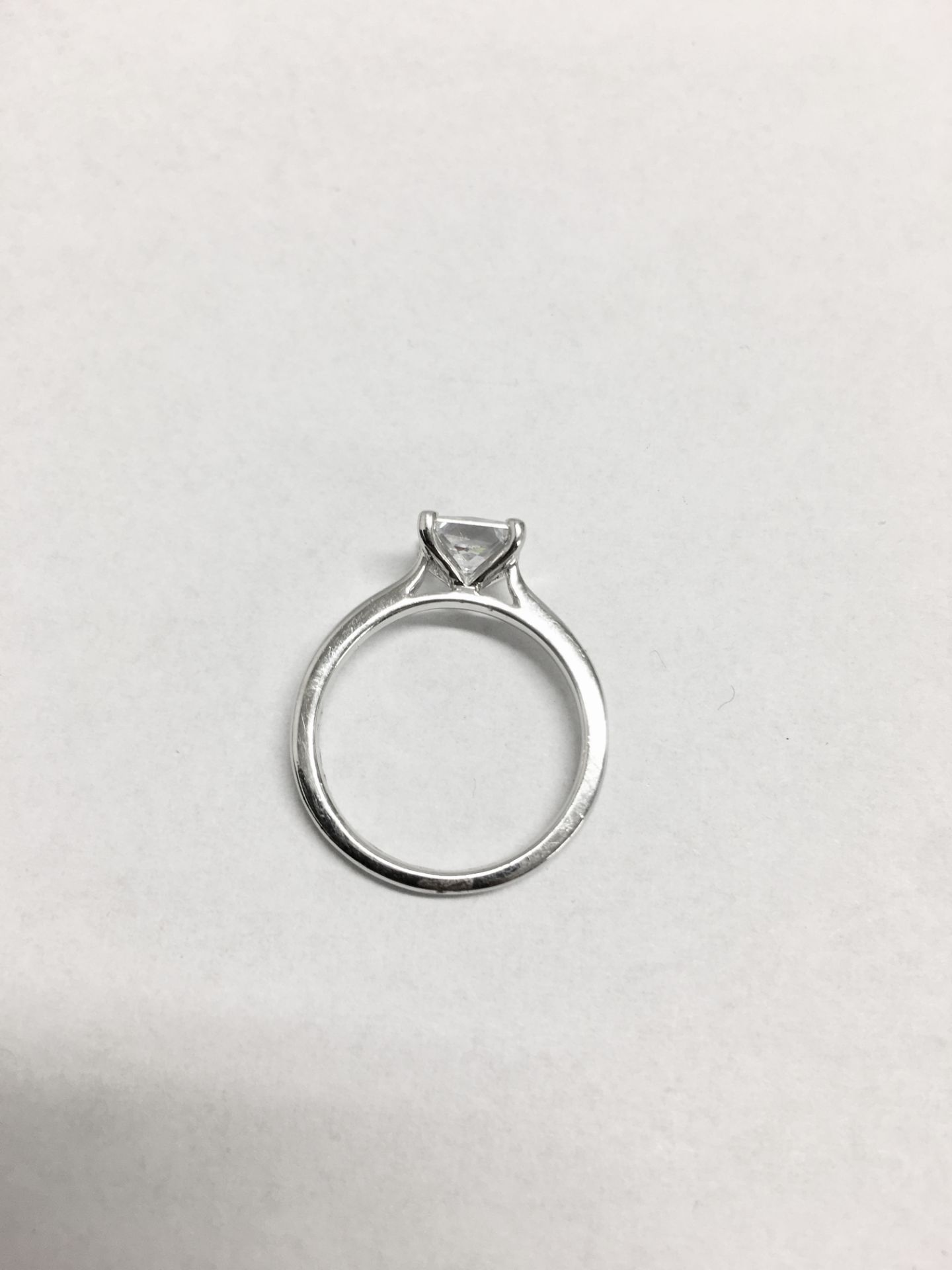 Platinum princess diamond solitaire ring,0.45ct princess cut diamon ,h colour si2 clarity,3.59gms - Bild 2 aus 2
