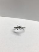 Platinum diamond solitaire ring,0.45ct princess,h colour si2 clarity,4.15gms platinum ,10 diamonds