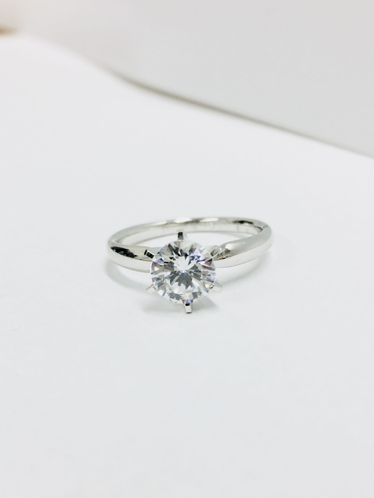 Platinum diamond solitaire ring 6 claw,0.50ct brilliant cut diamond h colour vs clarity enhanced,3.