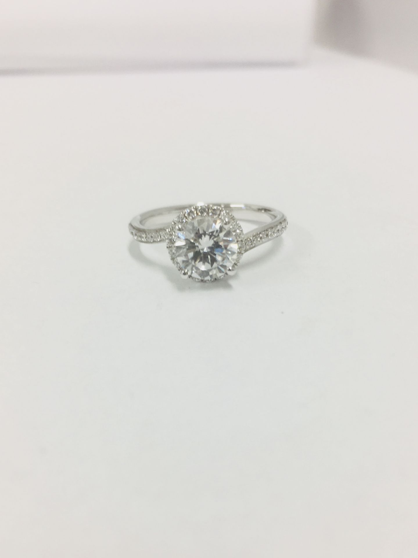 Platinum diamond solitaire ring,0.50ct brilliant cut diamond h colour vs clarity,(clarity - Bild 6 aus 6