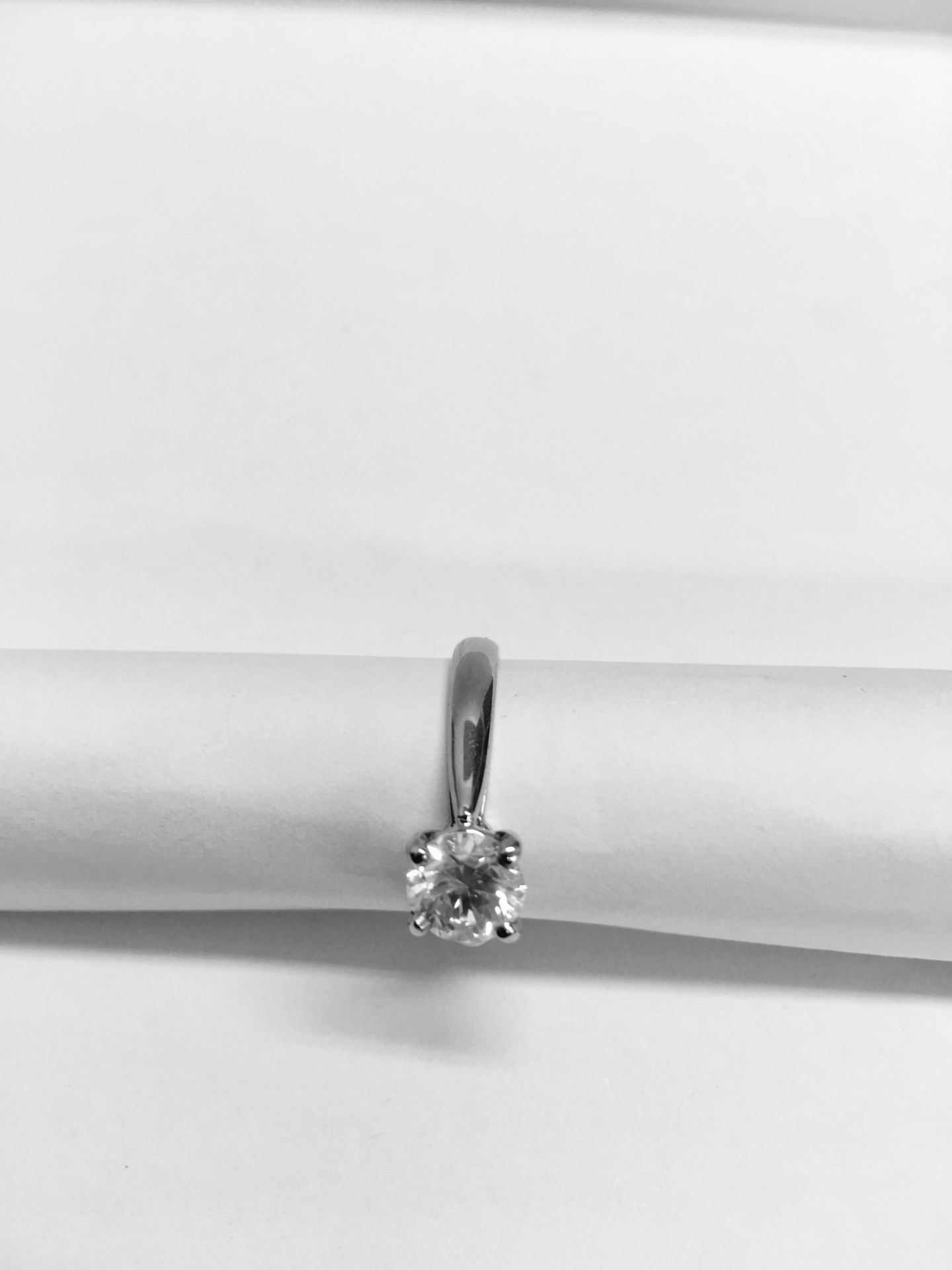 Platinum diamond solitaire ring 4 claw,0.50ct brilliant cut diamond h colour vs clarity(clarity - Bild 5 aus 7