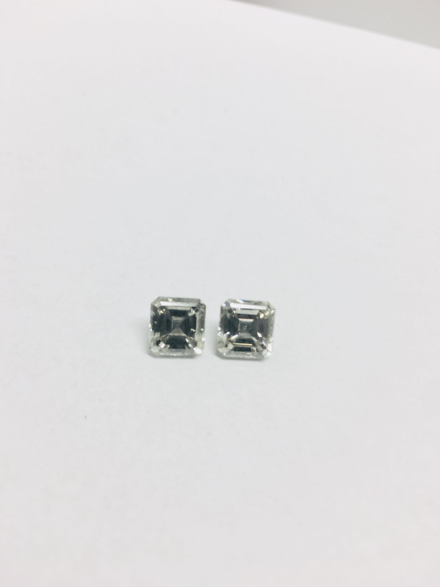 Matching Pair of Asher cut diamonds 3.07ct total fancy grey,si clarity,apprsial 14000 - Image 2 of 2