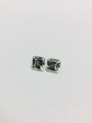 Matching Pair of Asher cut diamonds 3.07ct total fancy grey,si clarity,apprsial 14000