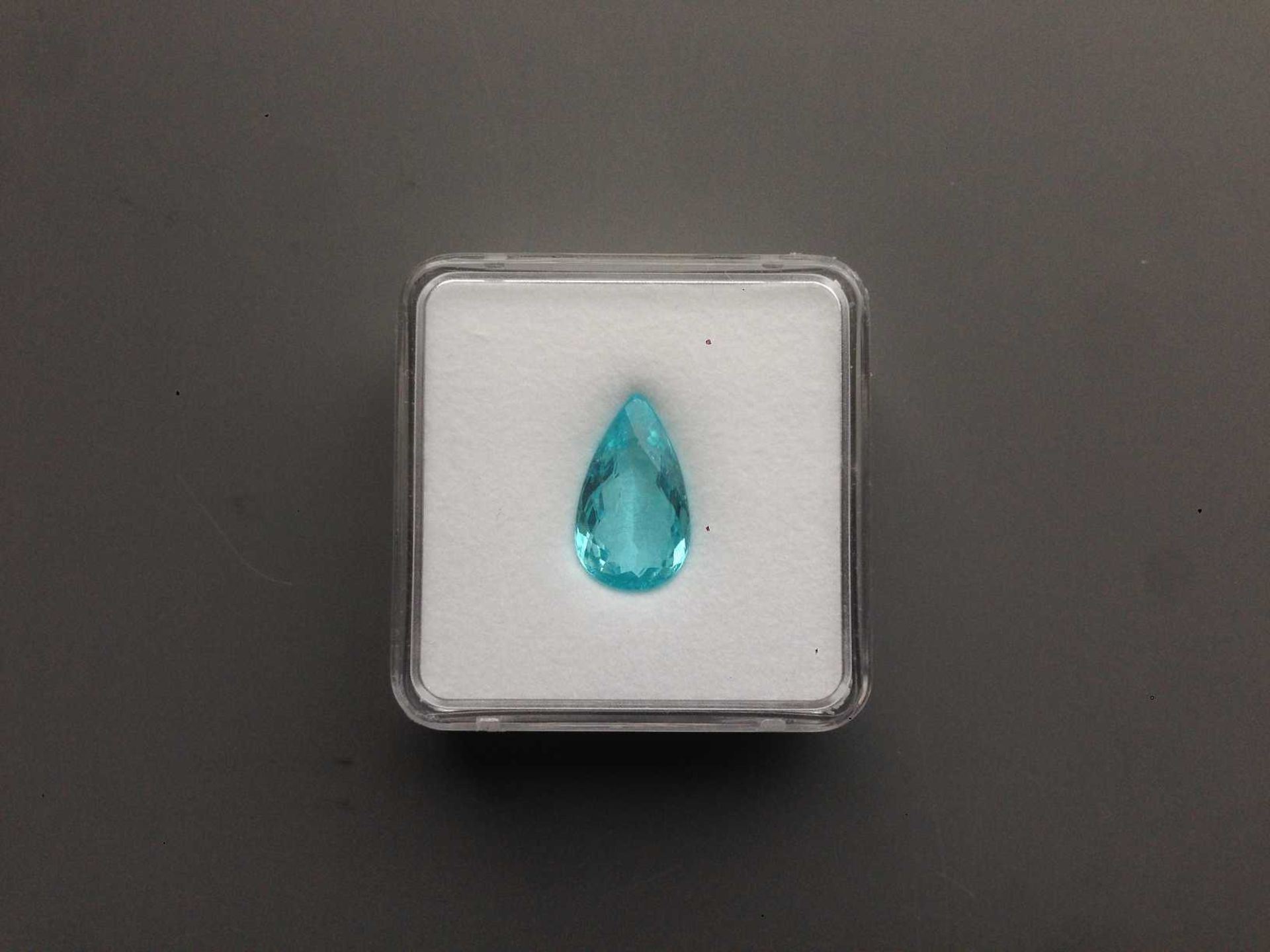 4.56CT PEARSAHPE PARAIBA TOURMALINE AIGS CERTIFICATION GIF16121924 APPRAISAL 22000