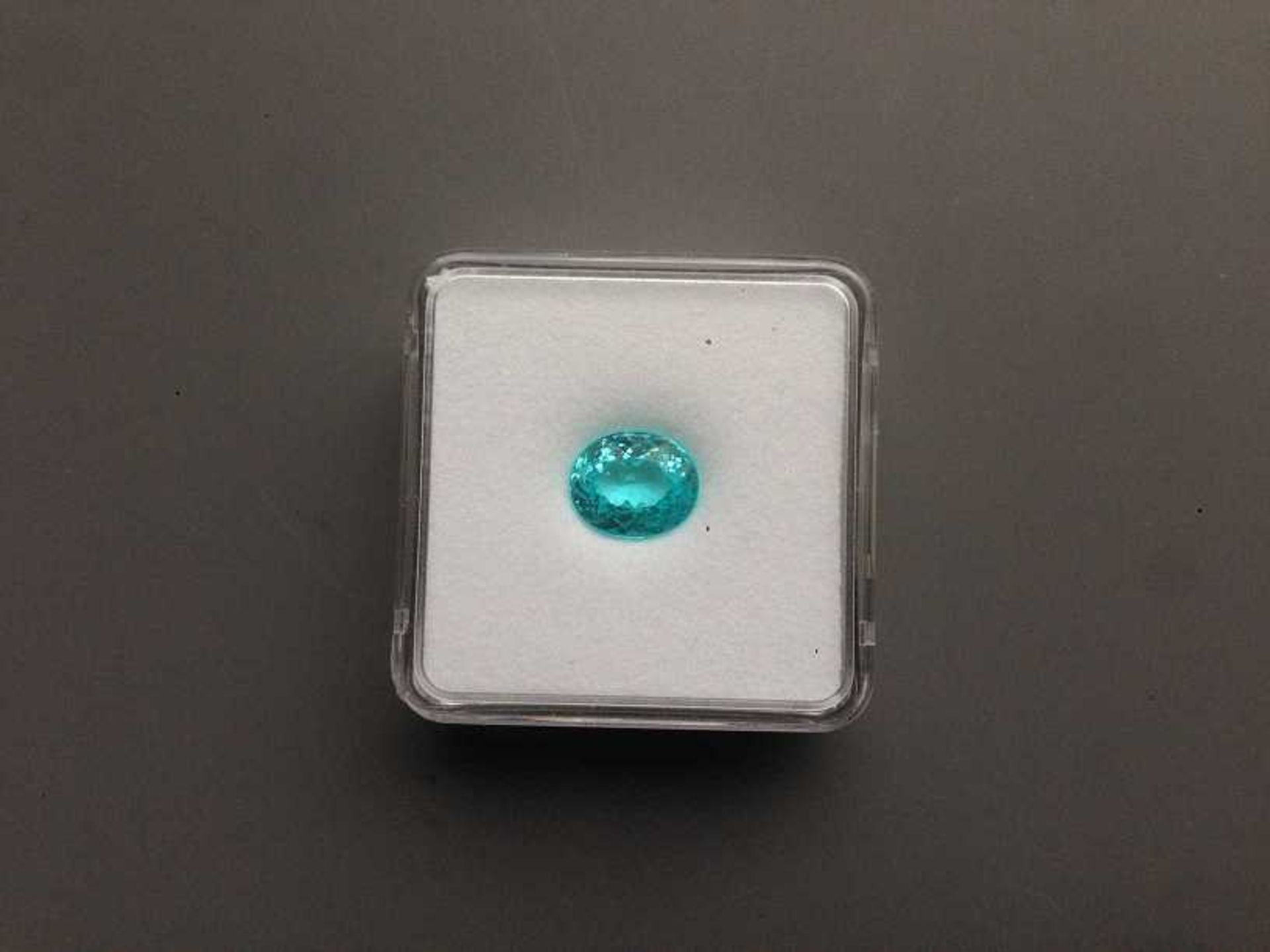 3.52CT OVAL PARAIBA TOURMALINE AIGS CERTIFICATION GF16121937 APPRAISAL 22000