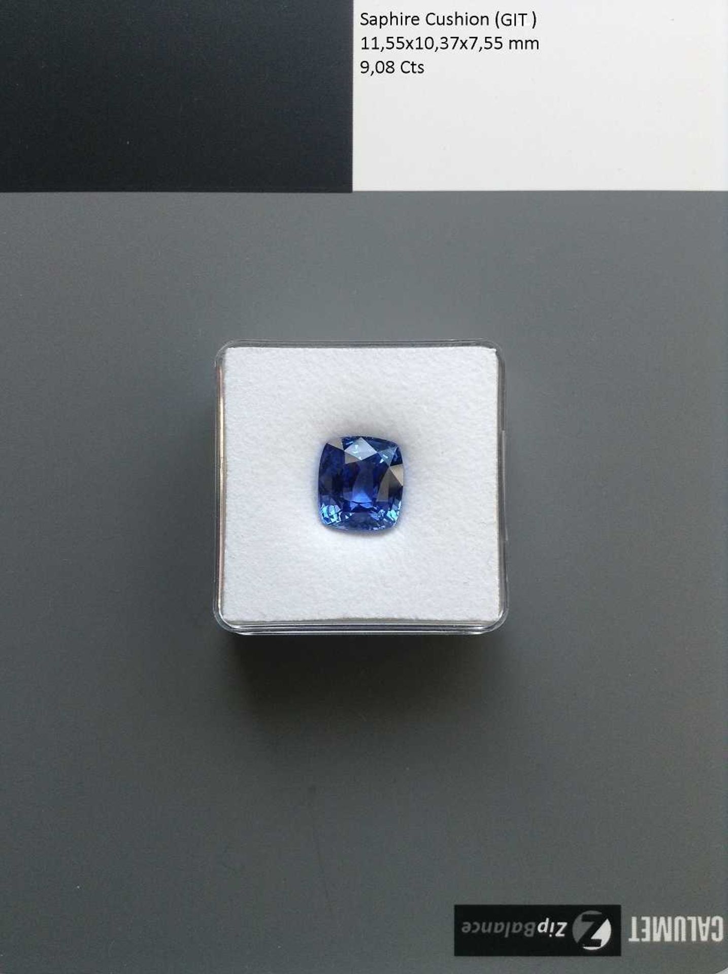 9.08ct Sapphire,11.55mmx10.37mmx7.55mm GJIT certification 19197.appraisal 38000