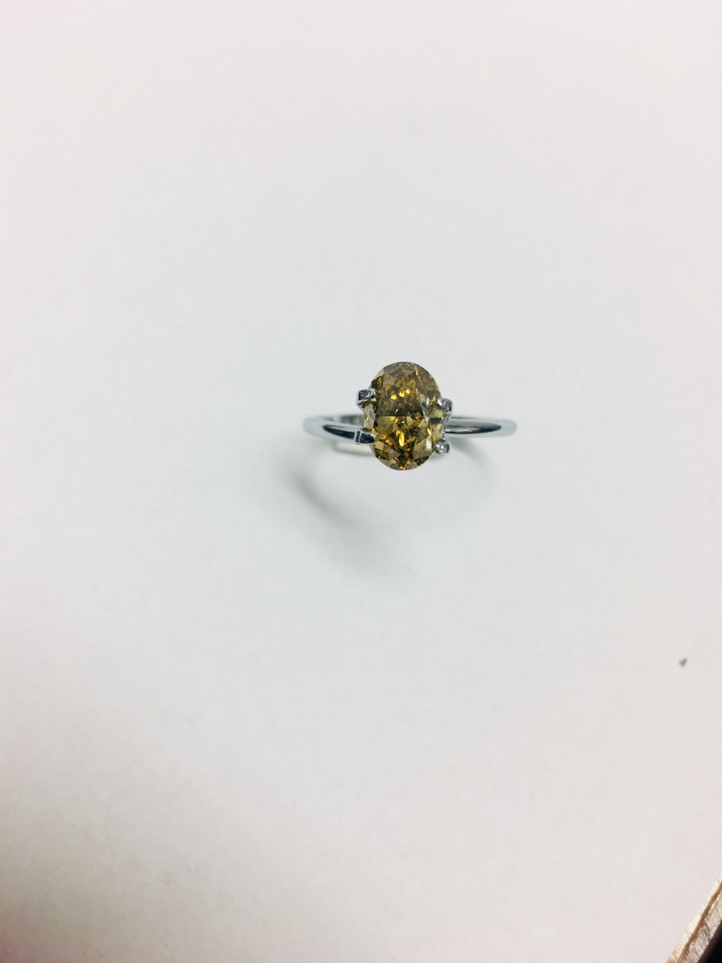 1.67ct Fancy oval diamond,vs2 clarity,fancydeep brown -yellow.hpht treated ,GIA certification - Image 2 of 3