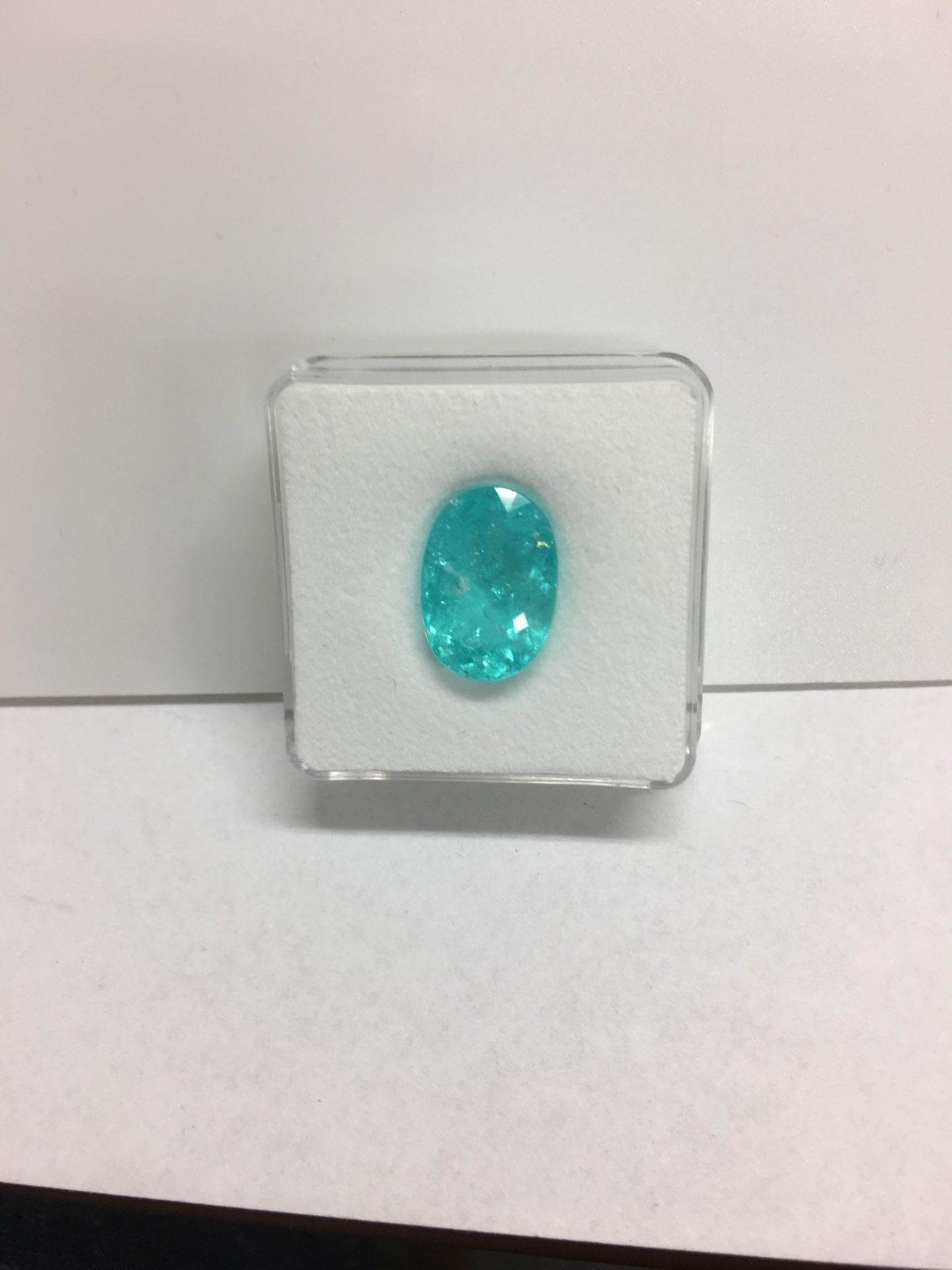 11.05ct Paraiba Tourmaline,16.14mmx 11.44mm x7.87mm,AIGS CERTIFICATION. appriasal 39500 - Bild 2 aus 5