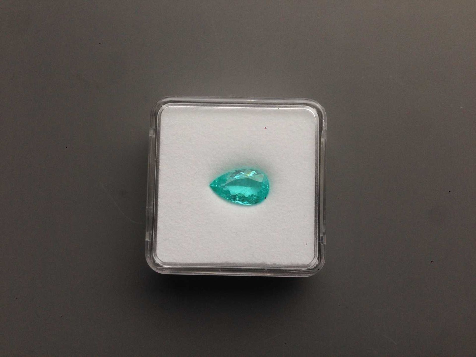 3.29ct pearshape Paraiba Tourmaline GIF certification GF16121940,appraisal 9950