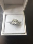 2ct round Brilliant cut diamond,D colour si3 clarity,18ct Halo style setting 0.50ct total diamonds,