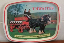 Vintage Thwaites Metal Beer Tray