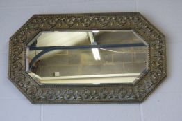 Vintage Decorative Brass Framed Bevel Edged Mirror