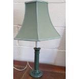 Mid Century Porcelain Table Lamp With Fabric Shade