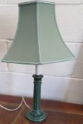 Mid Century Porcelain Table Lamp With Fabric Shade