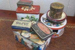 Selection Of 8 Vintage Tins