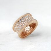 Bulgari 18k Rose Gold Diamond B.Zero1 Ring