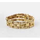 Tiffany & Co. 18k Yellow Gold Diamond Three Strand Bracelet