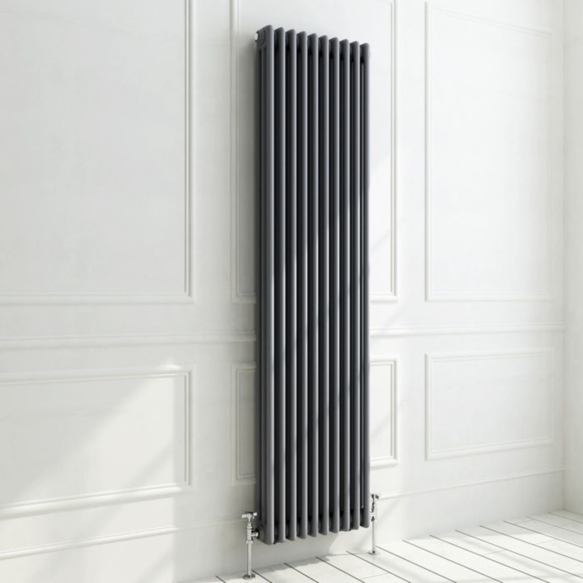 (G83) 1800x468mm Anthracite Triple Panel Vertical Colosseum Traditional Radiator RRP £409.99 - Image 3 of 4