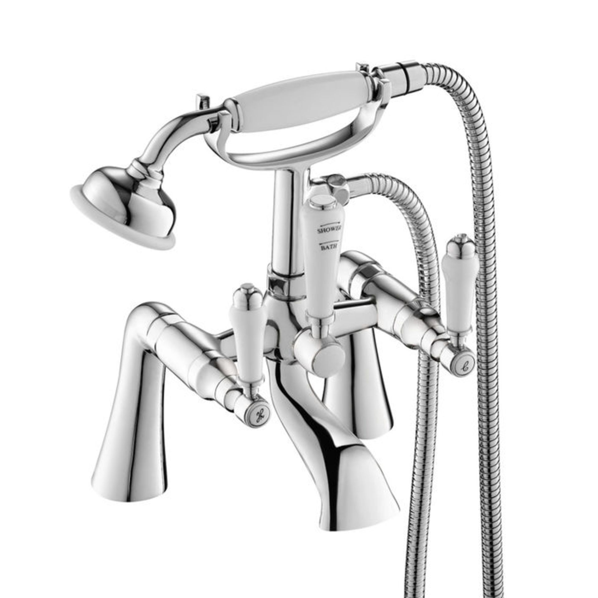 (G29) Regal Chrome Traditional Bath Mixer Lever Tap with Hand Held Shower RRP £179.99 Chrome - Image 6 of 6